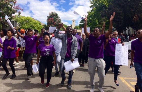 March for free education for the poor at Rhodes University